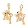 Brass Micro Pave Cubic Zirconia Star Peg Bails KK-A279-01G-1