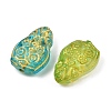 Baking Paint and Golden Metal Enlaced Glass Beads X-DGLA-T004-16M-2