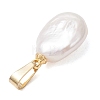 Natural Keshi Pearl Pendants with 304 Stainless Steel Snap on Bails PALLOY-JF05102-5