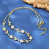 Brass Pave Cubic Zirconia Flower Link Chain Necklaces KK-CBA4547-18G-10-1