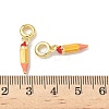 Brass Gold Enamel Pencil European Dangle Charms X-KK-K293-74G-3