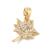 Brass Micro Pave Clear Cubic Zirconia Charms KK-B130-03G-02-1