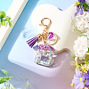 Alloy Resin Heart Keychains KEYC-TADJ0002-01G-B-4