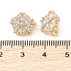 Brass Pave Cubic Zirconia Spacer Bars KK-B090-03A-01G-3