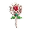 Beaded Tulip Charms PALLOY-MZ00449-01-1