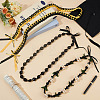 2Pcs Graduation Acrylic & Resin Heart & Natural Cowrie Shell Beaded Tie Knot Necklaces with 1Pc Polyester Braided Ribbon AJEW-OC0016-15-4