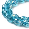 Transparent Electroplate Glass Beads Strands EGLA-A037-T6x8mm-B16-3