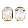 304 Stainless Steel & Glass Pendants STAS-G398-27G-01-1