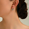 Vintage Style 304 Stainless Steel Threaded Hoop Earrings for Women MF8184-5
