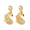 Alloy Crystal Rhinestone European Dangle Charms AL-CBAC2D3-12G-1