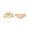 Brass Pave Clear Cubic Zirconia Slide Charms KK-G465-37G-1