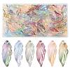 120Pcs 6 Colors Baking Paint Transparent Glass Pendants DGLA-FS0001-18-1