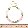 Natural Mashan Jade and White Jade and Labradorite Round Beaded Bracelets for Women BJEW-JB13589-2