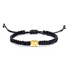 Alloy Heart with Letter Pattern Bead Braided Bead Bracelets FS-WGEB992-12-1