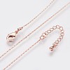 Long-Lasting Plated Brass Boston Link Chain Necklaces NJEW-K112-08RG-NF-1