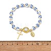 201 Stainless Steel & Brass Charm Bracelets BJEW-JB13966-4