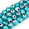 Handmade Evil Eye Lampwork Round Bead Strands LAMP-L055-10mm-16-1