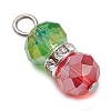Brass Rhinestone & Glass Pendants PALLOY-JF03002-3