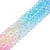 Gradient Color Baking Paint Glass Bead Strands X1-DGLA-A039-T2mm-A08-4