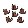 2-Hole Cat Shape Wood Buttons BUTT-Q046-06B-1