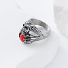 Halloween 304 Stainless Steel Rhinestone Finger Rings GJ8747-2-3