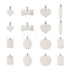 32Pcs 8 Style 201 Stainless Steel Stamping Blank Tag Pendants STAS-CW0001-10-2