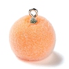 Fruit Theme Flocking Opaque Resin Pendants LS-RESI-D017-04A-P-1
