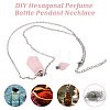 1Pc Natural Rose Quartz Faceted Pointed Bullet Shaped Perfume Bottle Pendant Necklaces NJEW-FH0001-38P-05-4