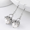 304 Stainless Steel & Resin Pearl Dangle Earrings WG17434-01-2