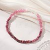 Dyed Natural Malaysia Jade Rondelle Beads Stretch Bracelets for Women BJEW-JB13042-03-1