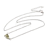 Brass Pave Cubic Zirconia Rectangle and Heart Pendant Cable Chain Necklaces KK-CBAB173-04P-02-4