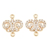Brass Micro Pave Clear Cubic Zirconia Connector Charms CU-CBA7BFE-03A-G-1