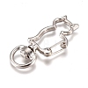Alloy Swivel Lobster Clasps KEYC-WH0016-38P-2