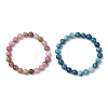 2Pcs Natural Dyed White Jade Beads Stretch Bracelet for Women BJEW-JB13165-2