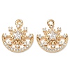 Brass Micro Pave Clear Cubic Zirconia Charms CU-CBAB0CF-15G-1