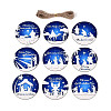 18Pcs Christmas UV Single Face Printed Wood Pendant Decorations WOOD-N020-46-1