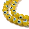 Handmade Evil Eye Lampwork Round Bead Strands LAMP-L055-4mm-19-4