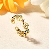 Brass Micro Pave Cubic Zirconia Cuff Rings for Women RJEW-Q008-01G-02-1