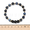 Adjustable Natural Apatite and Natural Lava Rock Stretch Bracelets BJEW-JB14150-03-5