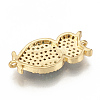 Brass Micro Pave Cubic Zirconia Links ZIRC-Q015-067G-2