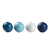 160 Pcs 4 Colors Summer Ocean Marine Style Painted Natural Wood Round Beads WOOD-LS0001-01F-2