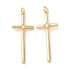 Brass Pave Clear Cubic Zirconia Pendants CU-CBA2907-01C-G-1