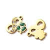 304 Stainless Steel Enamel & Rhinestone Pendants STAS-B130-01G-8-2