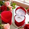 Valentine's Day Velvet Ring Storage Boxes AJEW-CL0004-89B-3