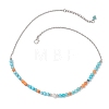 3Pcs 3 Colors Dyed Round Natural Persian Jade Beaded Nekclaces NJEW-JN05624-5