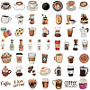 50Pcs Coffee PVC Stickers PW-WG50366-01-3