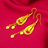 Teardrop with Heart Alloy & Brass Dangle Earrings FS-WGF4F4A-01-2