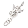Alloy Woven Web/Net with Feather Pendant Decorations HJEW-TA00191-4