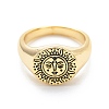 Brass Signet Ring for Women RJEW-E058-01G-07-2