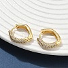 Brass Micro Pave Clear Cubic Zirconia Hoop Earrings EJEW-C182-07A-G-2